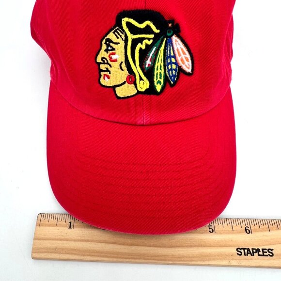 Chicago Blackhawks NHL Adjustable Flop Cap Hat 47 Brand Embroidered Logo OSFA - Picture 14 of 15